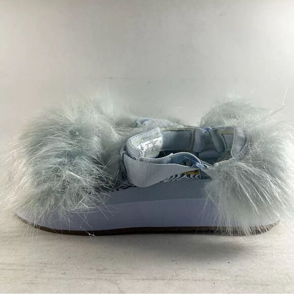 NEW Keds X Maisie Wilen Women’s Faux Fur Sandals Blue Size 7 M - Picture 3 of 8
